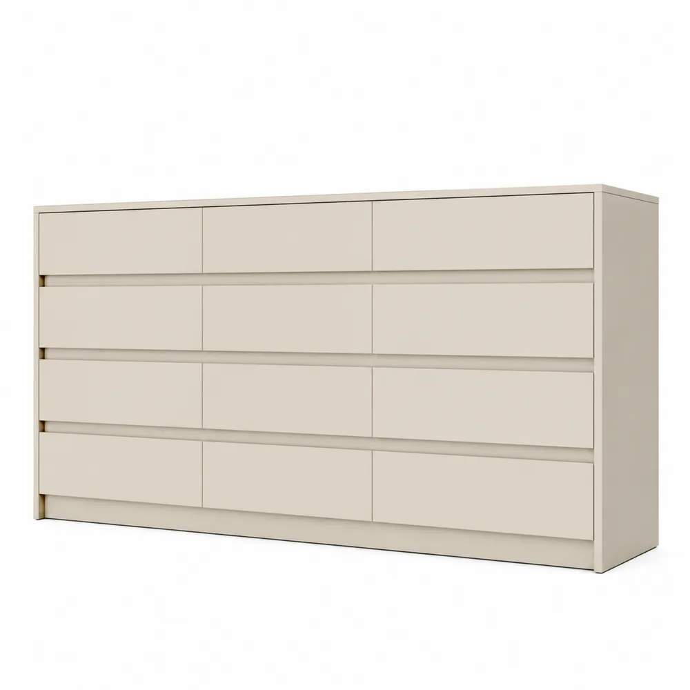 Komoda z 10 szufladami, MDF, Kremowy, 180x90x40 cm
