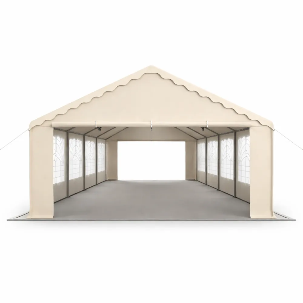 Großes Zelt PVC Stahl Beige 10x5x2.8 m-novarvencio