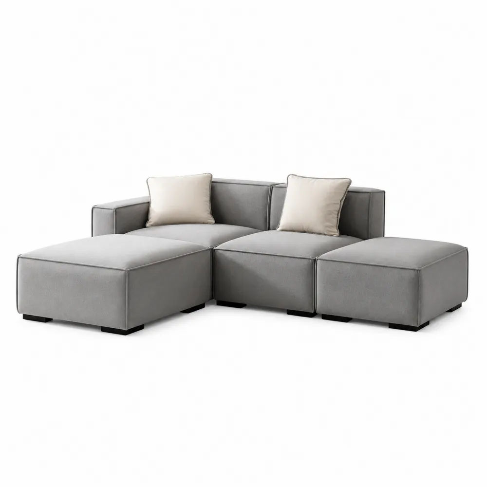 Modulares Ecksofa Set aus Mikrofaser Grau-novarvencio