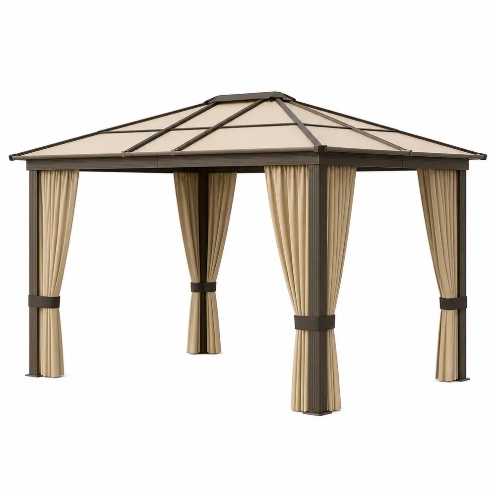 Pavillon Aluminium 3x4m mit Polyesterdach Beige-novarvencio