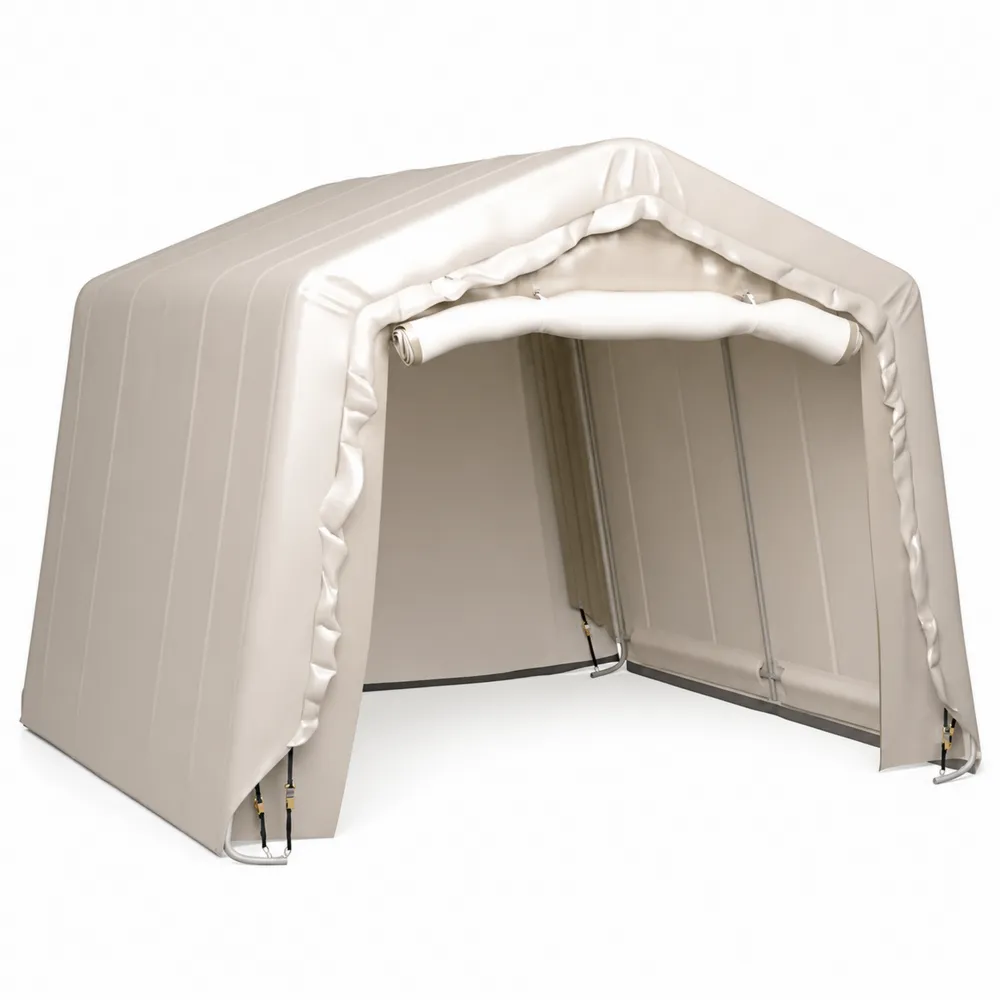Carport aus PVC-Plane Beige 300 x 200 x 180 cm-novarvencio