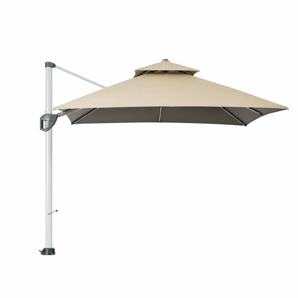 Ampelschirm Beige Polyester Ø300 cm Aluminium-novarvencio