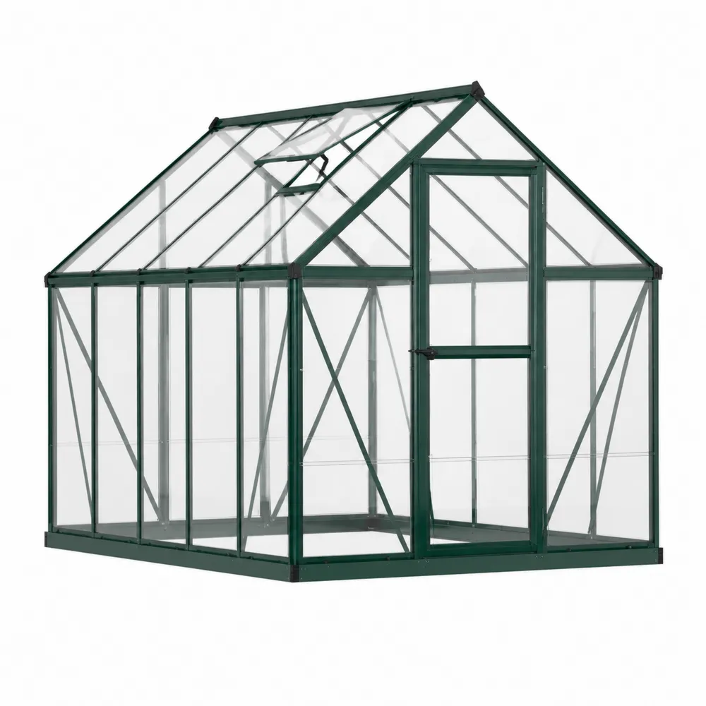 Aluminium-Gewächshaus mit Polycarbonat in Grün-novarvencio