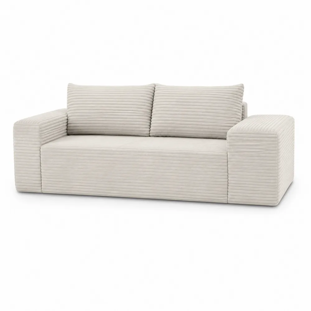 3-Sitzer Sofa aus Cordstoff Beige 210x90x75 cm-novarvencio