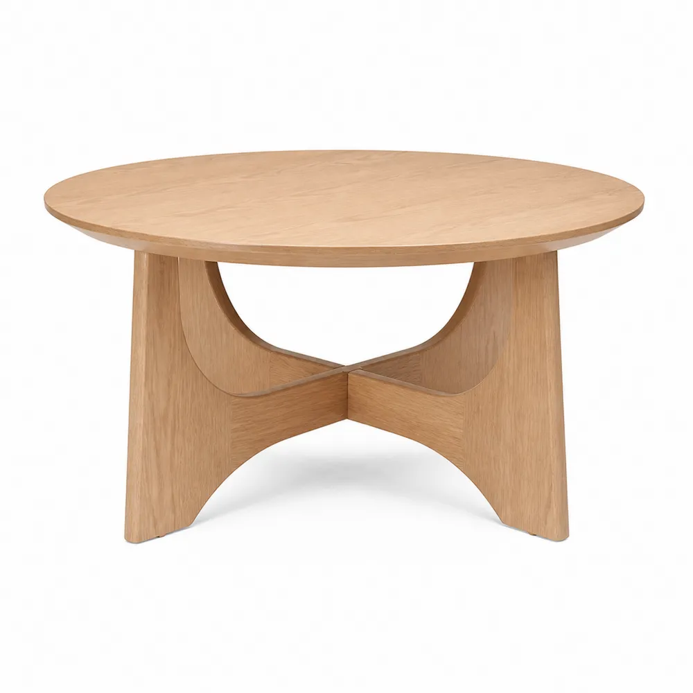 Runder Couchtisch aus Eichenholz 80 cm-novarvencio