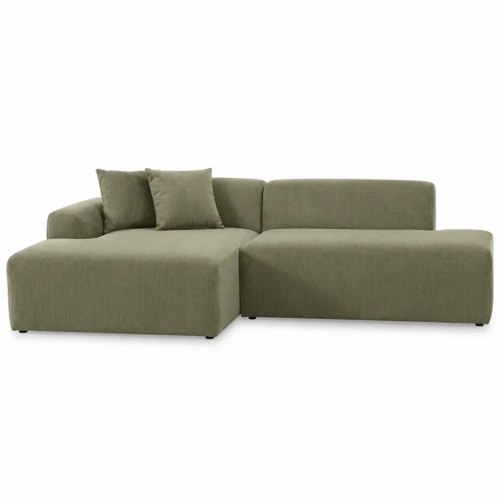 Modulares Sofa 3-Sitzer Cordstoff Grün L-Form-novarvencio
