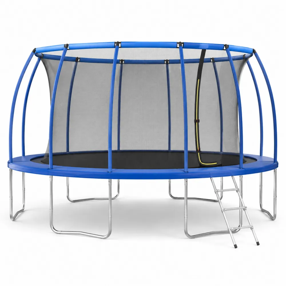 Rundes Trampolin mit Sicherheitsnetz und Leiter, 300 cm, Blau-novarvencio