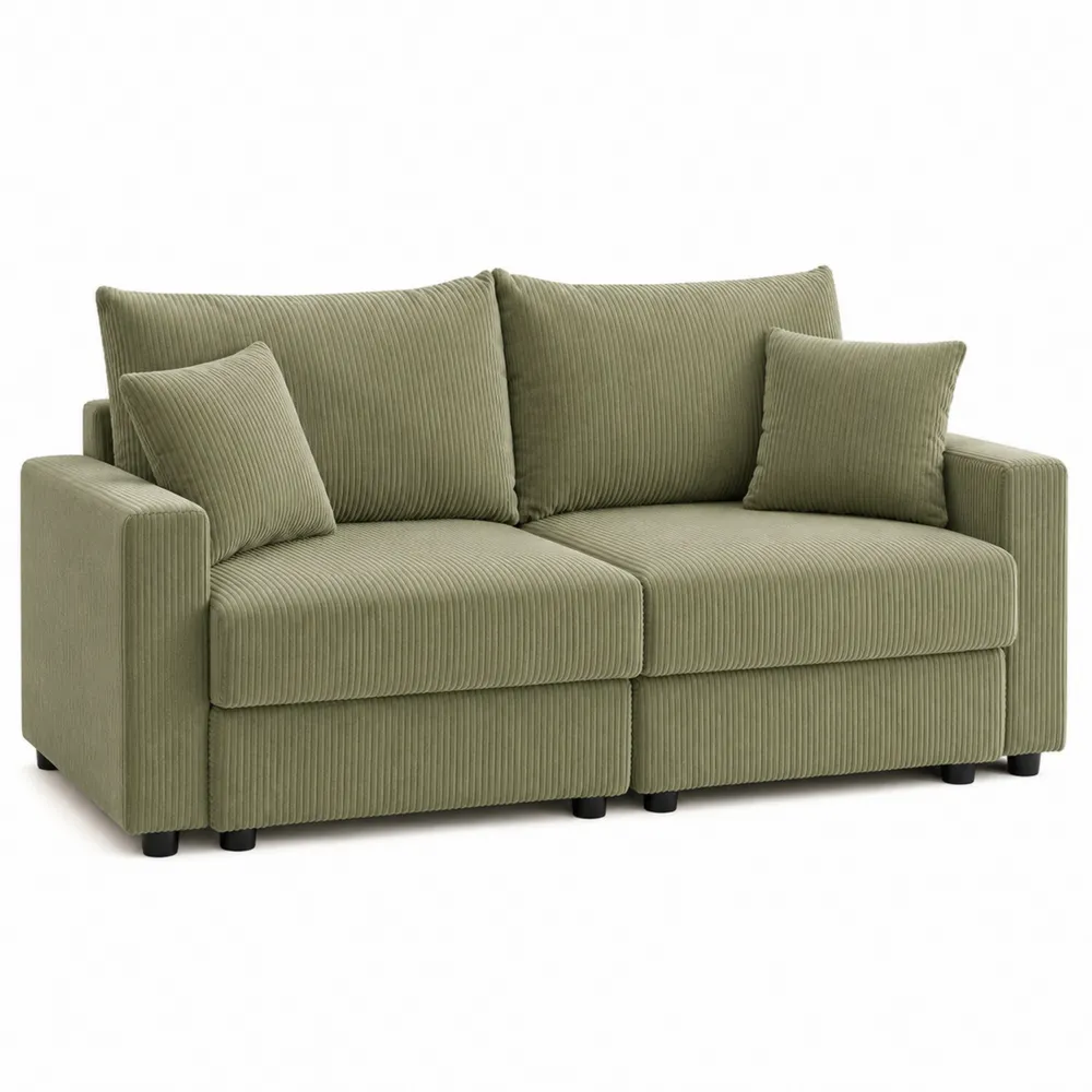 Modulares Sofa Cordstoff Grün 200cm-novarvencio