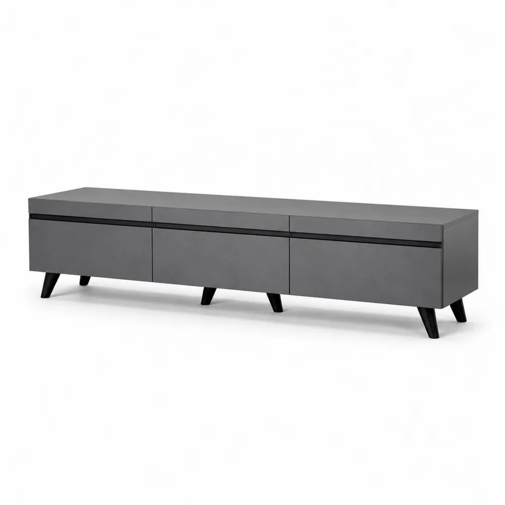 TV-Lowboard Holzwerkstoff Grau 180cm-novarvencio