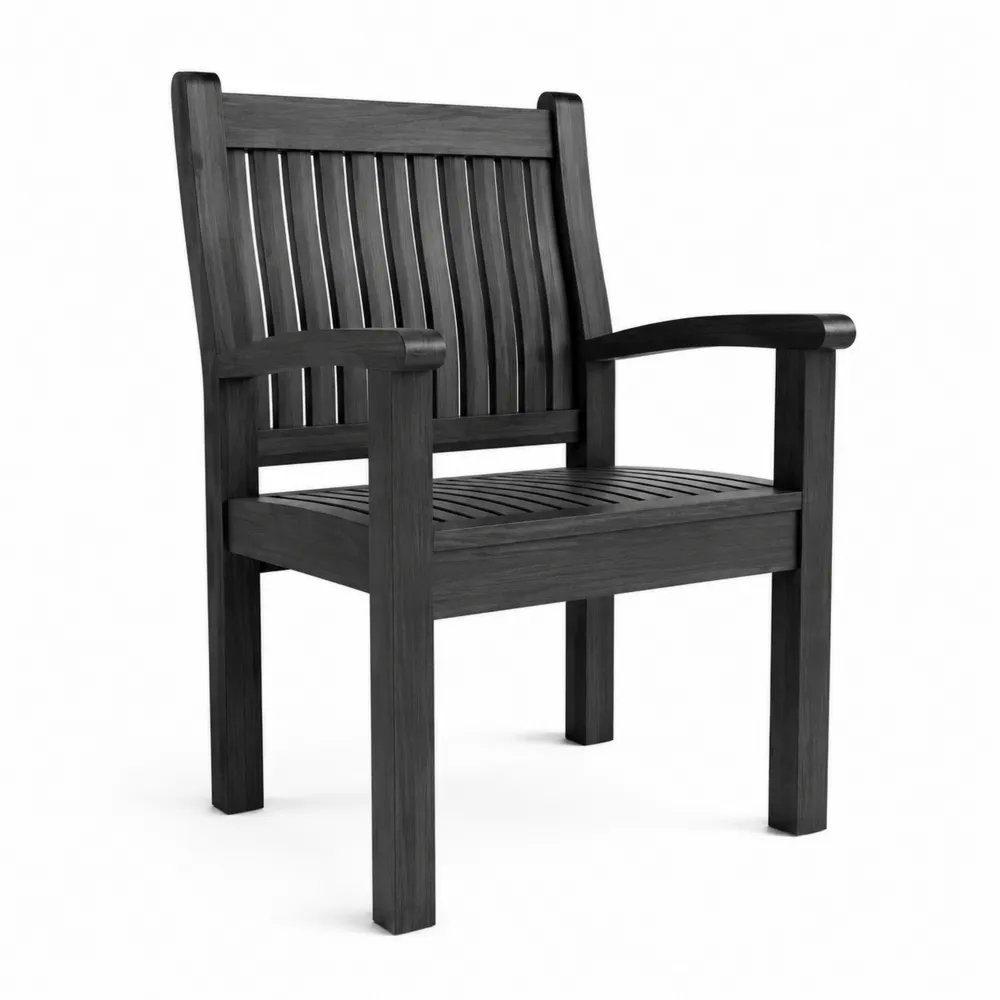 Gartenstuhl Massivholz Schwarz 60x63x90 cm-novarvencio