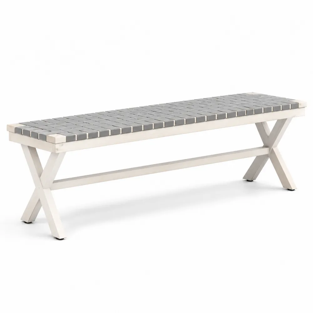 Bank Aluminium Polywood Grau 150x35x45cm-novarvencio