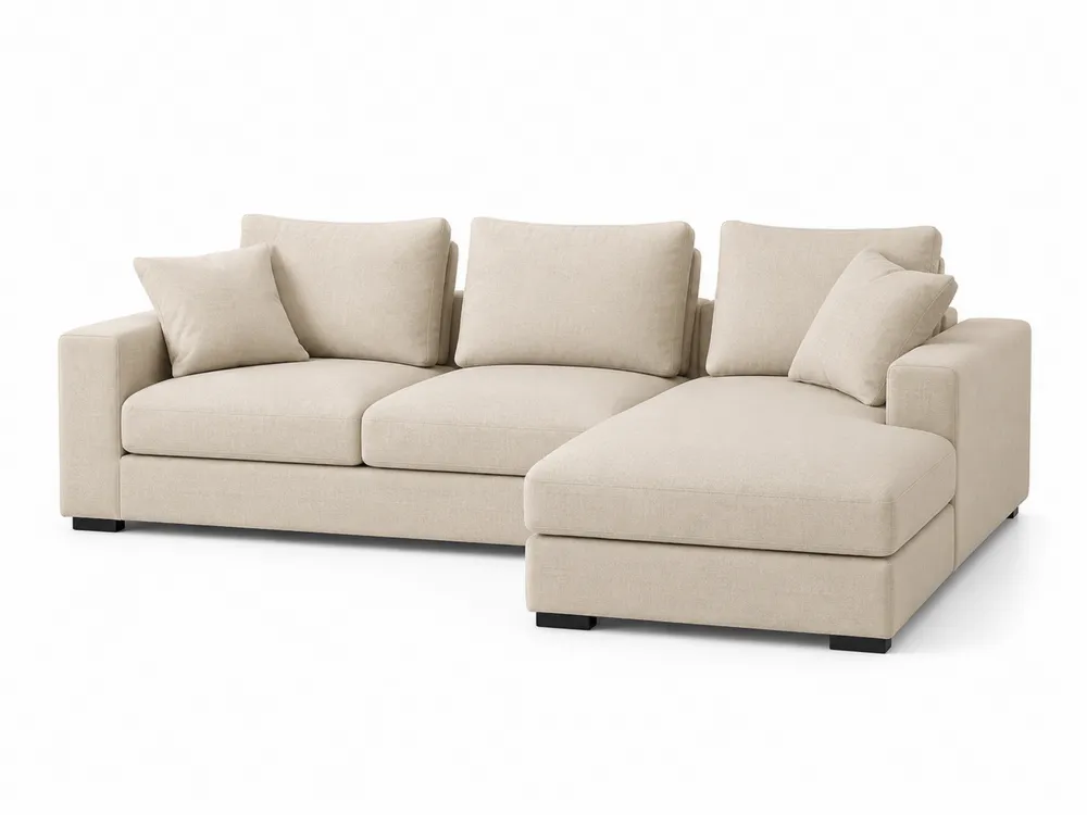 Ecksofa mit Ottomane Polyestergewebe