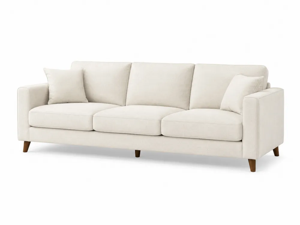 3-Sitzer Sofa aus Baumwolle mit Holzfüßen