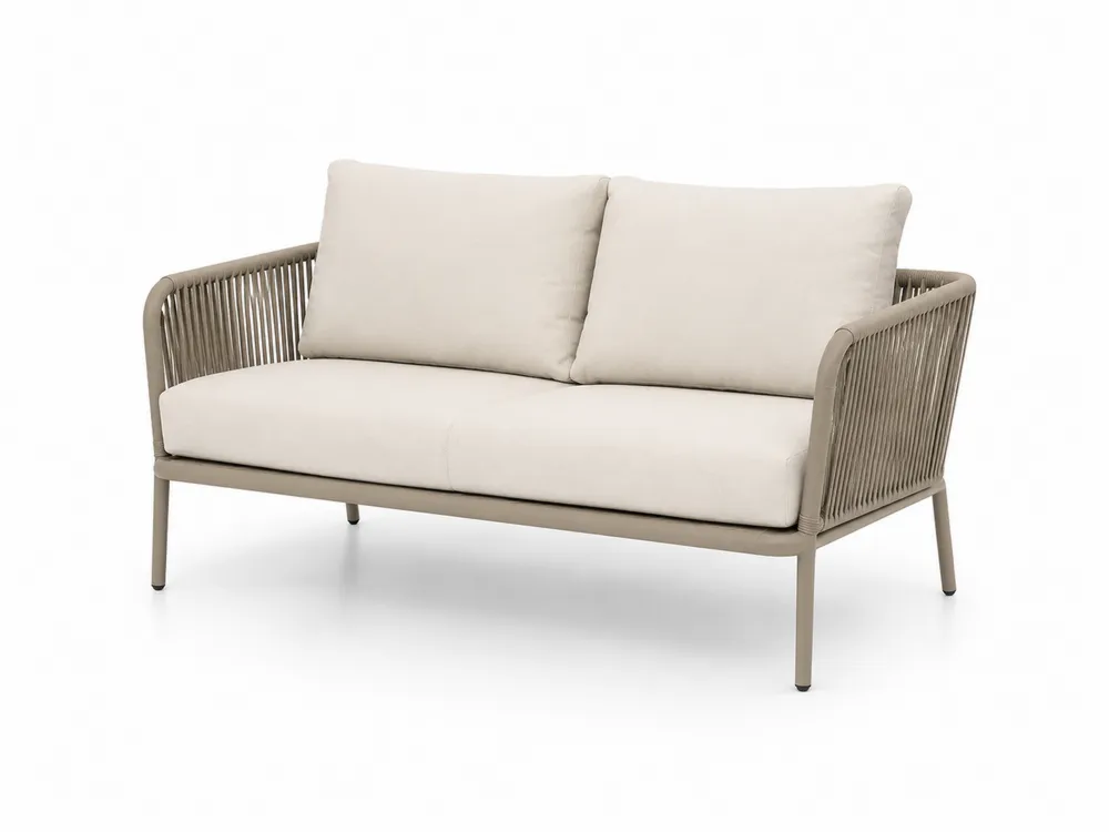 Zweisitzer-Sofa mit Metallrahmen und Polyestergarn in