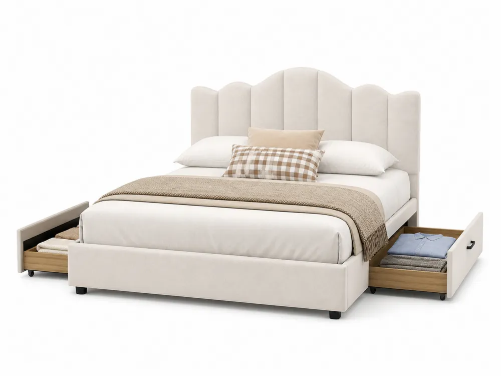 Polsterbett 200x160 cm Beige mit
