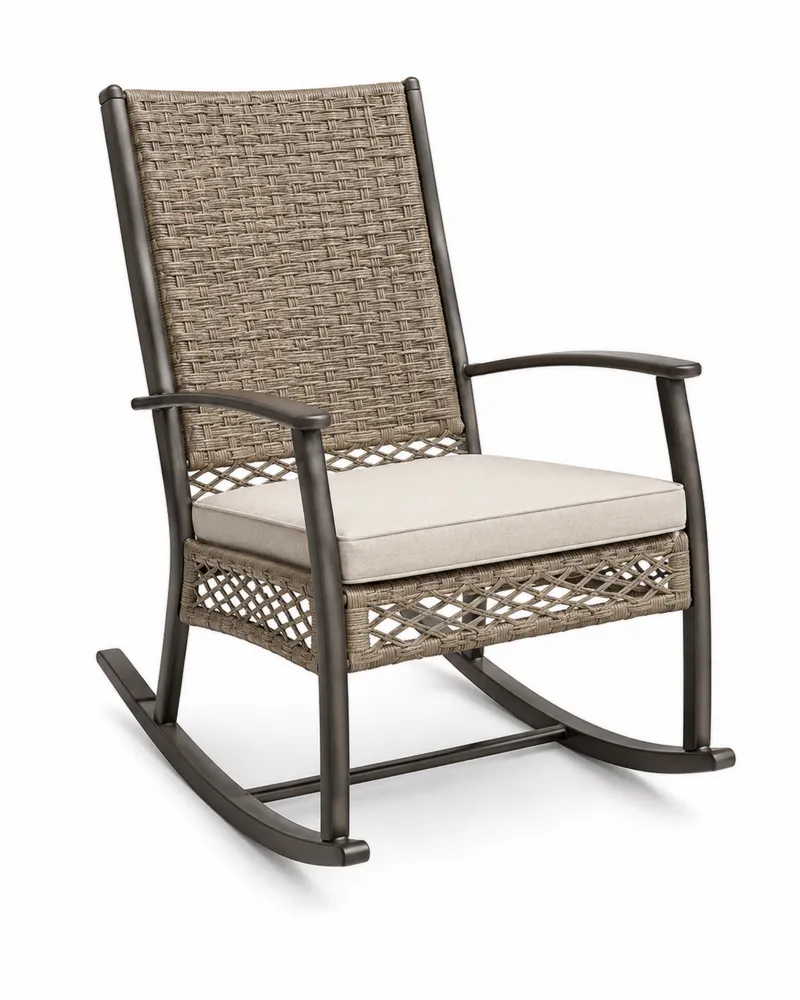 Aluminium Rattan Schaukelstuhl