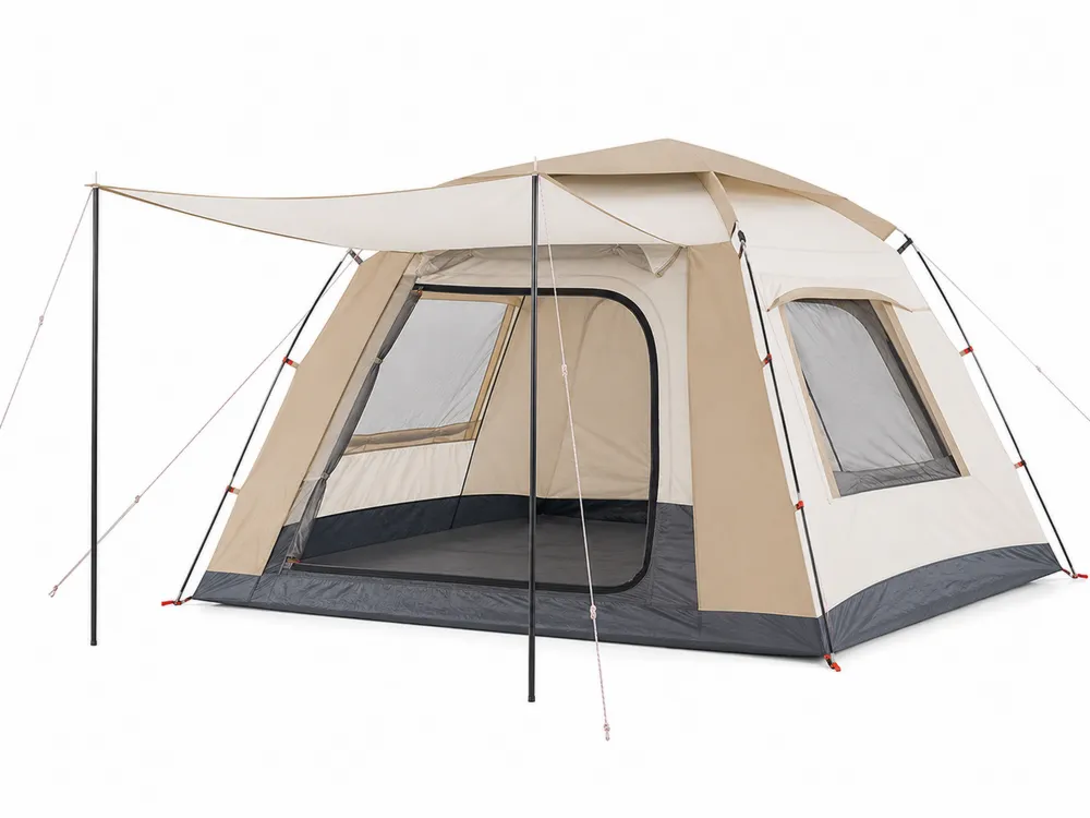 Campingzelt für 4 Personen aus Polyester in Beige und