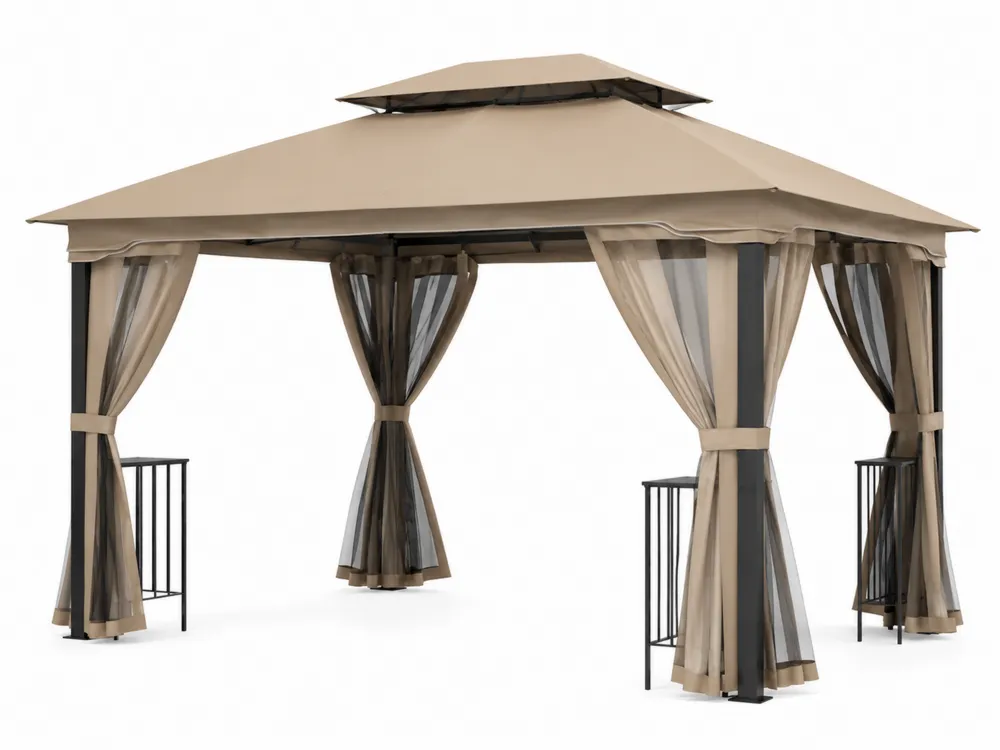 Pavillon aus Stahl in Beige mit