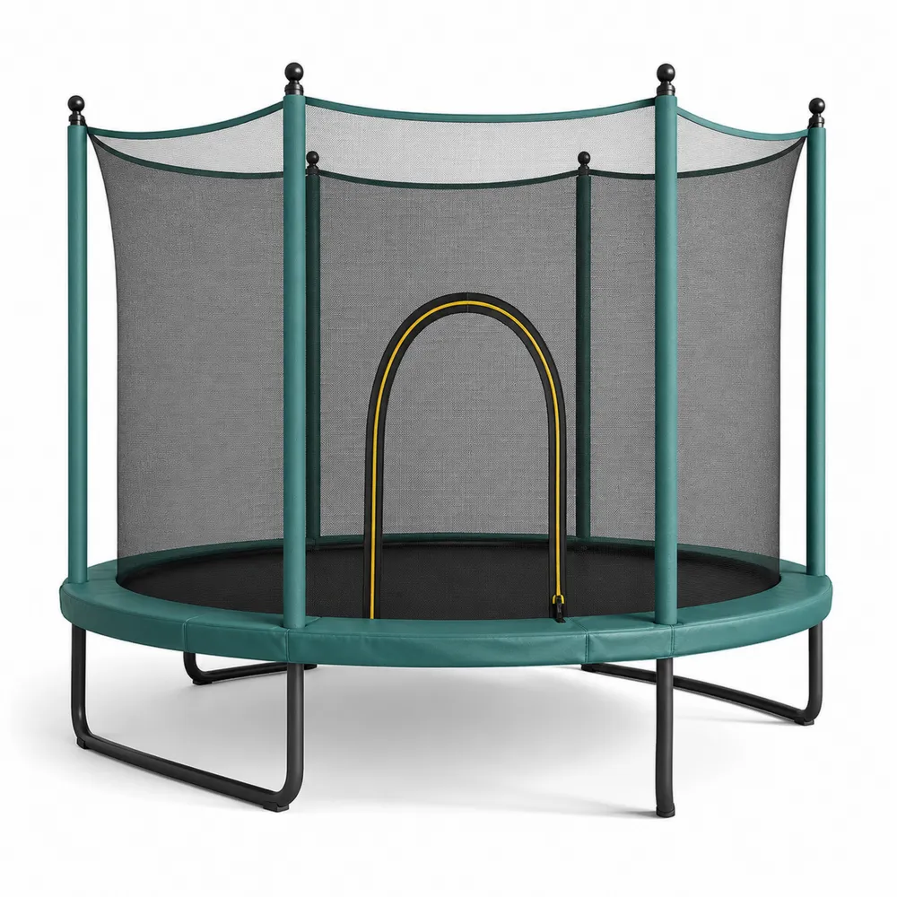Rundes Kindertrampolin aus Stahl mit Sicherheitsnetz, 150 cm,