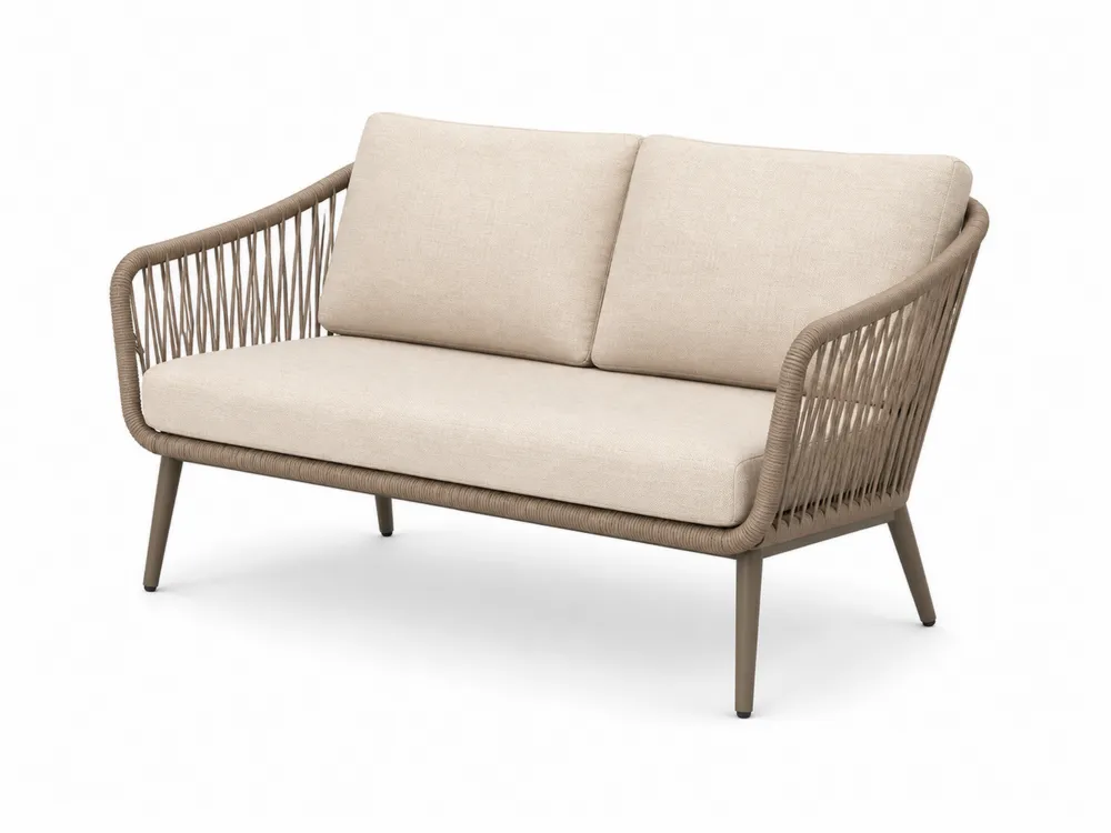 Garten Zweisitzer Sofa aus Aluminium und Polyrattan