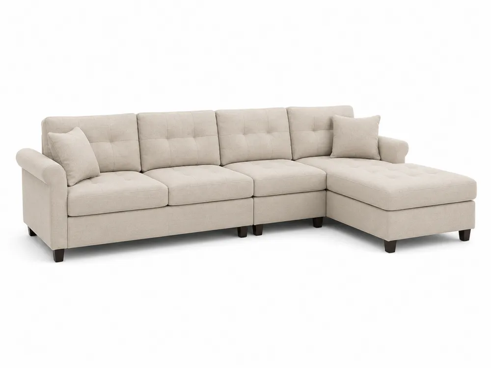Modulares Sofa-Set mit Ottomane Stoff