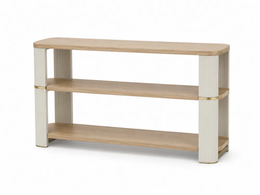 Konsolentisch Eichenfurnier MDF Weiß