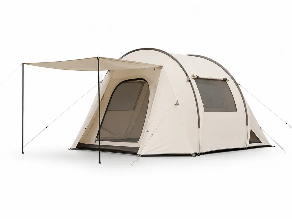 Campingzelt für 4 Personen mit Sonnenschutzdach Polyester