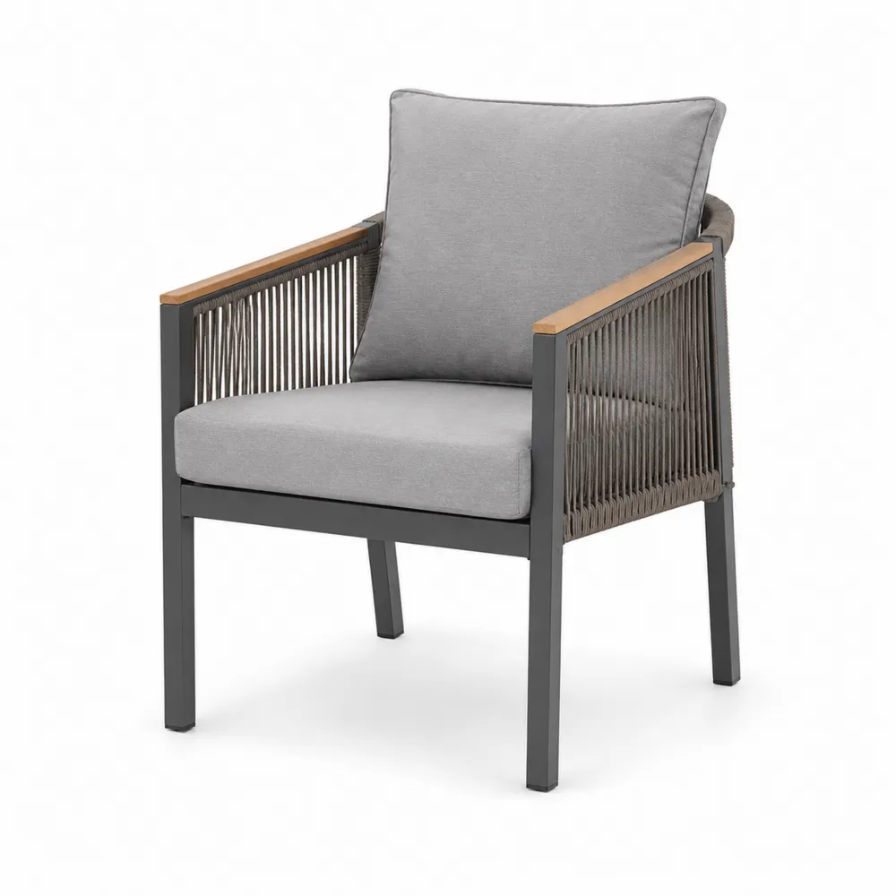 Gartenstuhl aus Aluminium und Polyesterrattan