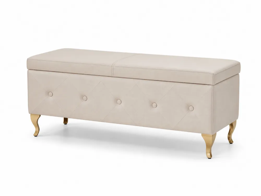 Sitzbank mit Stauraum Kunstleder Beige