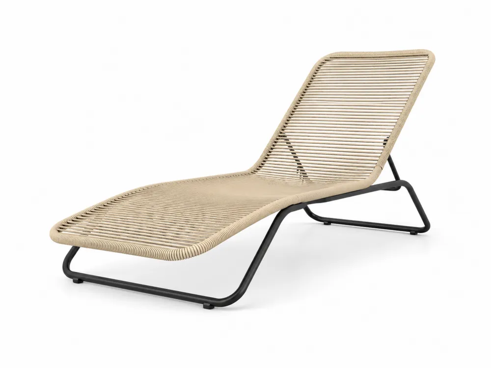 Liegestuhl aus Polyethylen Beige mit