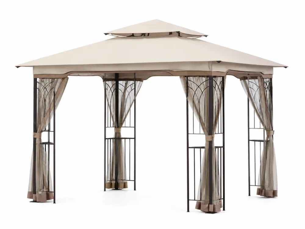 Gartenpavillon mit Metallrahmen 3x3m Beige