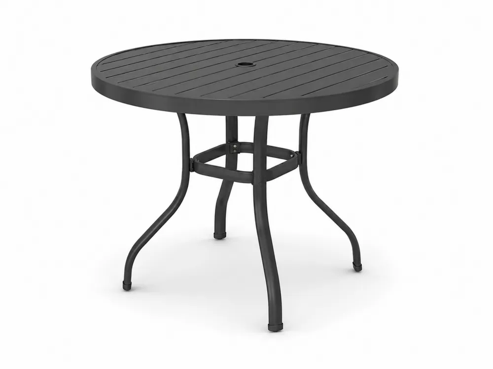 Runder Gartentisch aus Aluminium Schwarz Ø 100