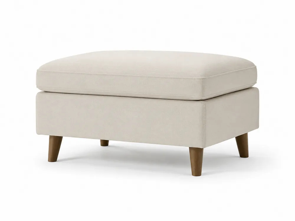 Rechteckiger Hocker aus Leinen Beige mit