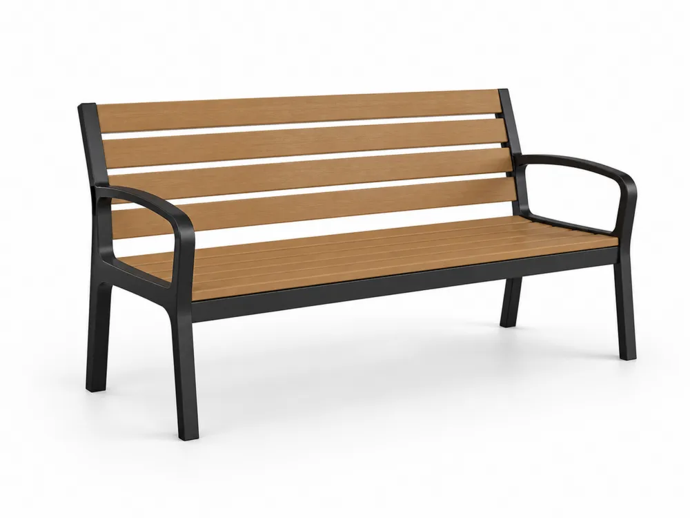 Gartenbank Aluminium Holzoptik 150 cm
