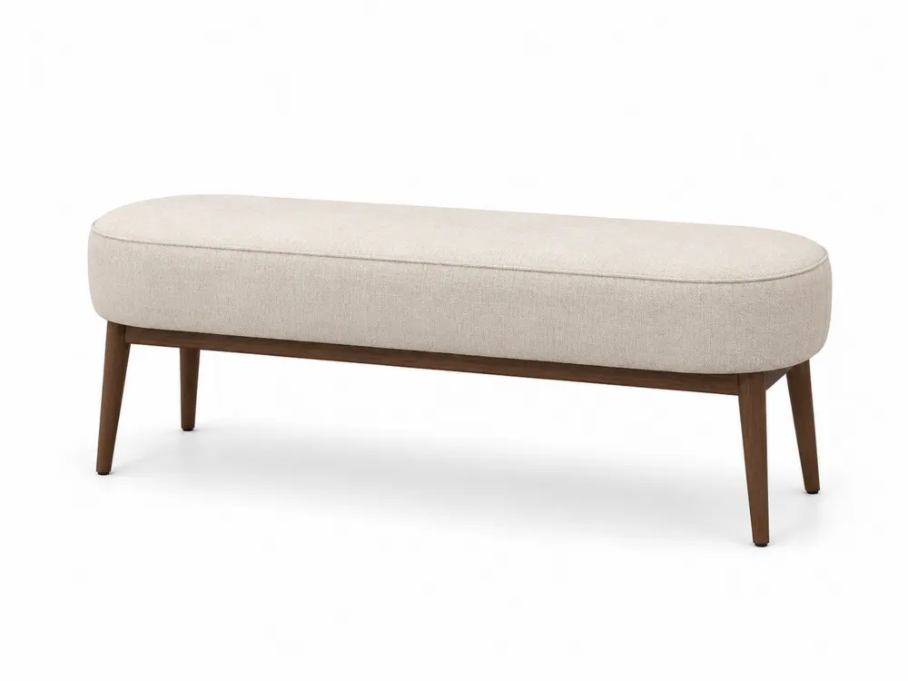 Polsterbank Leinen Beige Rechteckig 130 cm
