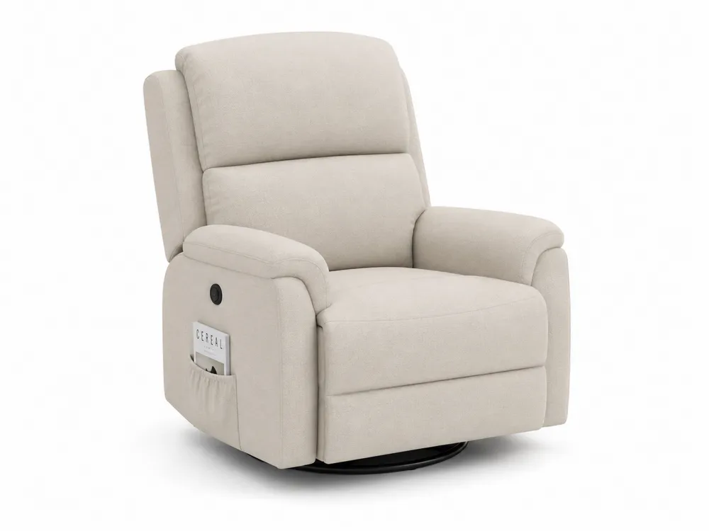 Liegesessel Stoff Beige mit Dreh- und Liegefunktion 100cm x 95cm x