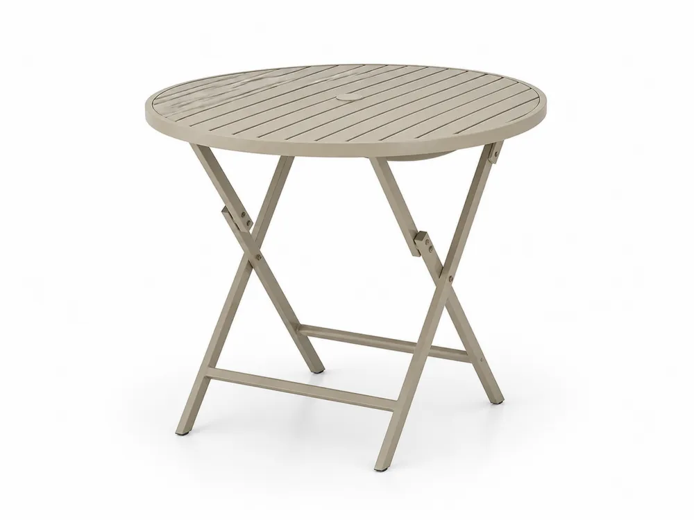 Runder Klapptisch Metall Beige