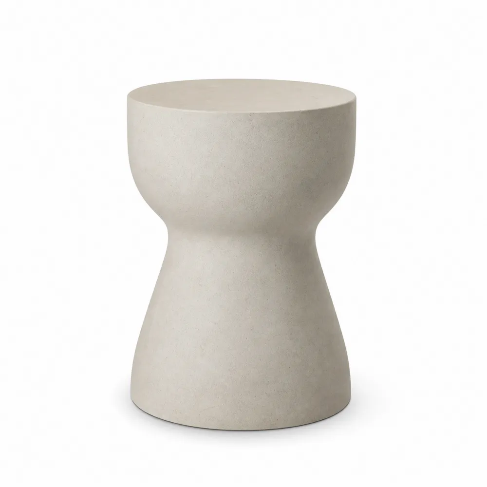 Beton Beistelltisch 45 cm Höhe 30 cm Durchmesser Beige