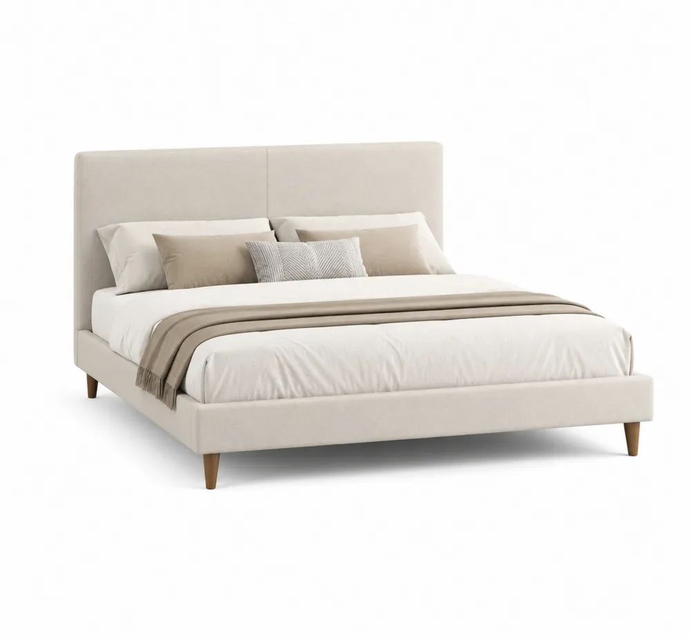 Polsterbett 180x200 cm Stoff Beige