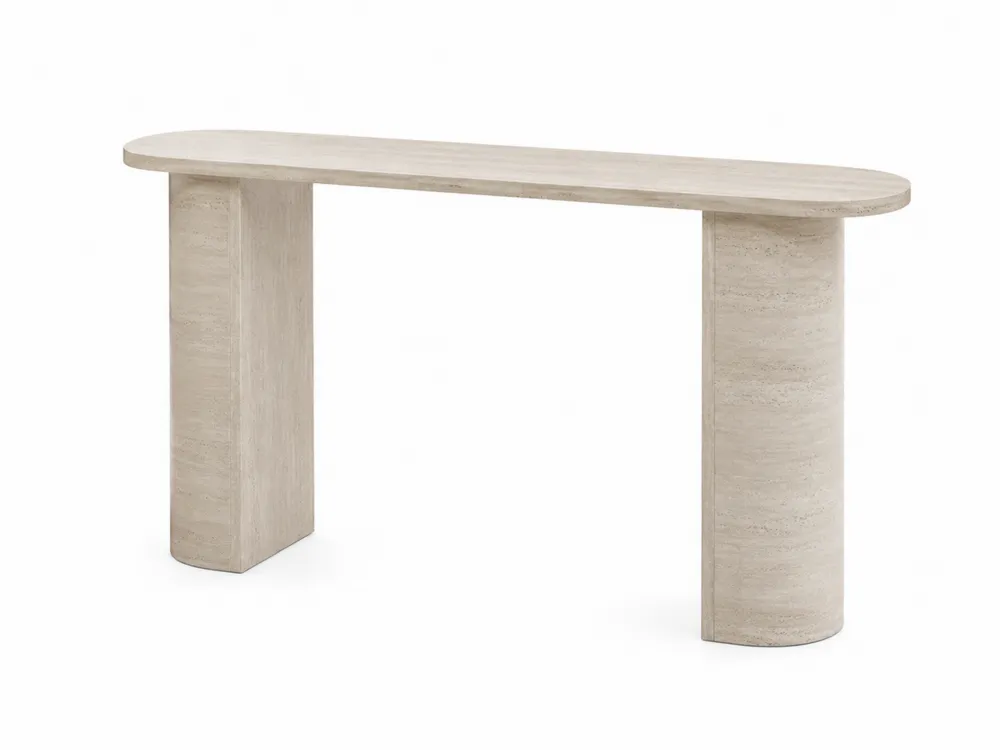 Konsolentisch Travertin Beige Oval
