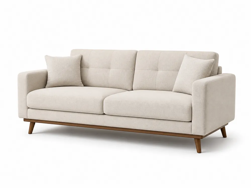 3-Sitzer Sofa Leinen Holz