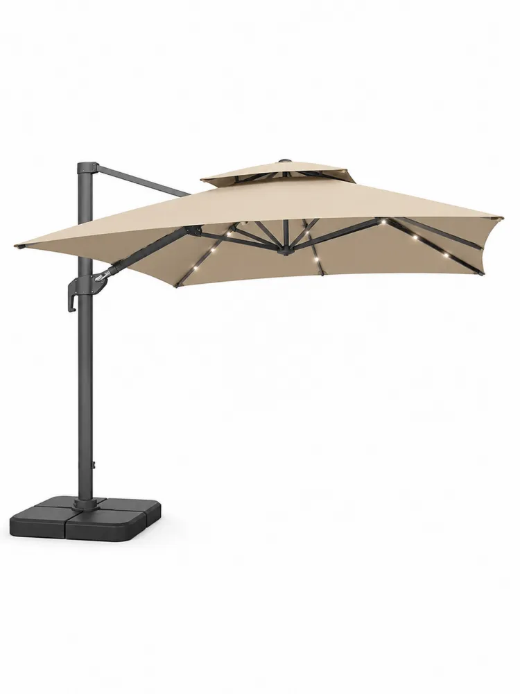 Ampelschirm Aluminium Beige 300cm mit