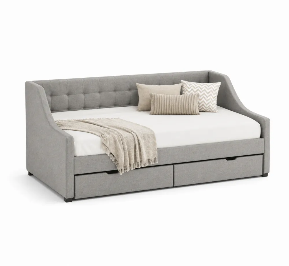 Tagesbett mit Stauraum Grauer Polyester 200x90