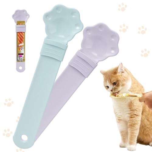 Cat Treat Squeezer Spoon, Mess-Free Feeder for Churu Puree