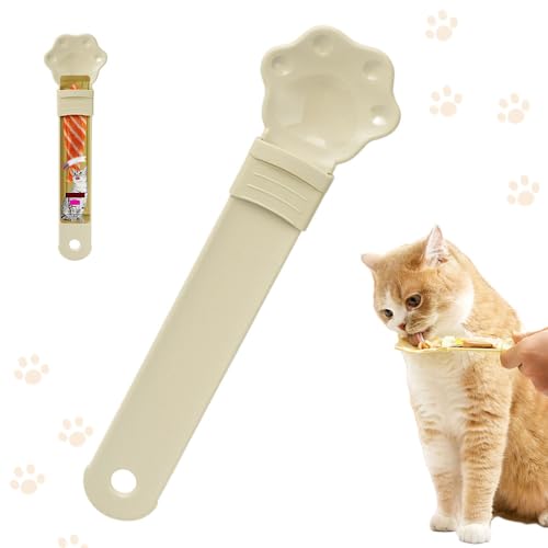 Cat Treat Squeezer Spoon, Mess-Free Feeder for Churu Puree