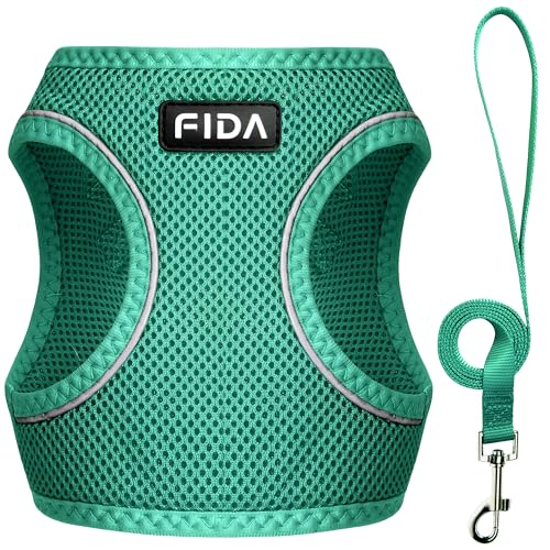 Breathable Mesh Cat Harness and Leash Set, Escape Proof Reflective Vest for Kitten Outdoor Walking