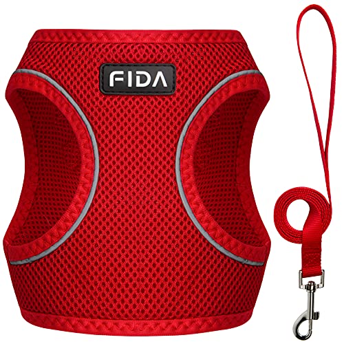 Breathable Mesh Cat Harness and Leash Set, Escape Proof Reflective Vest for Kitten Outdoor Walking