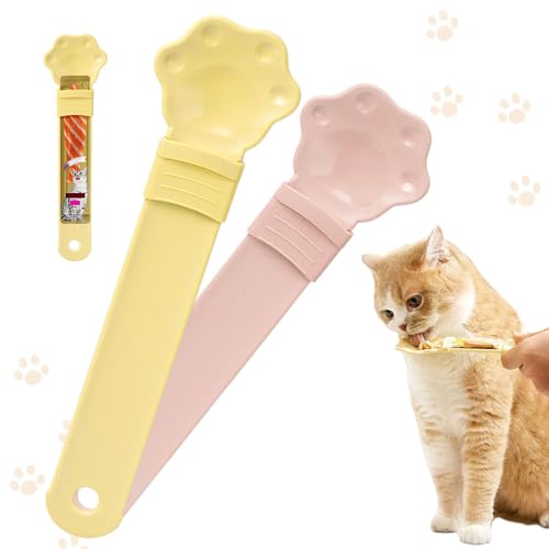 Cat Treat Squeezer Spoon, Mess-Free Feeder for Churu Puree