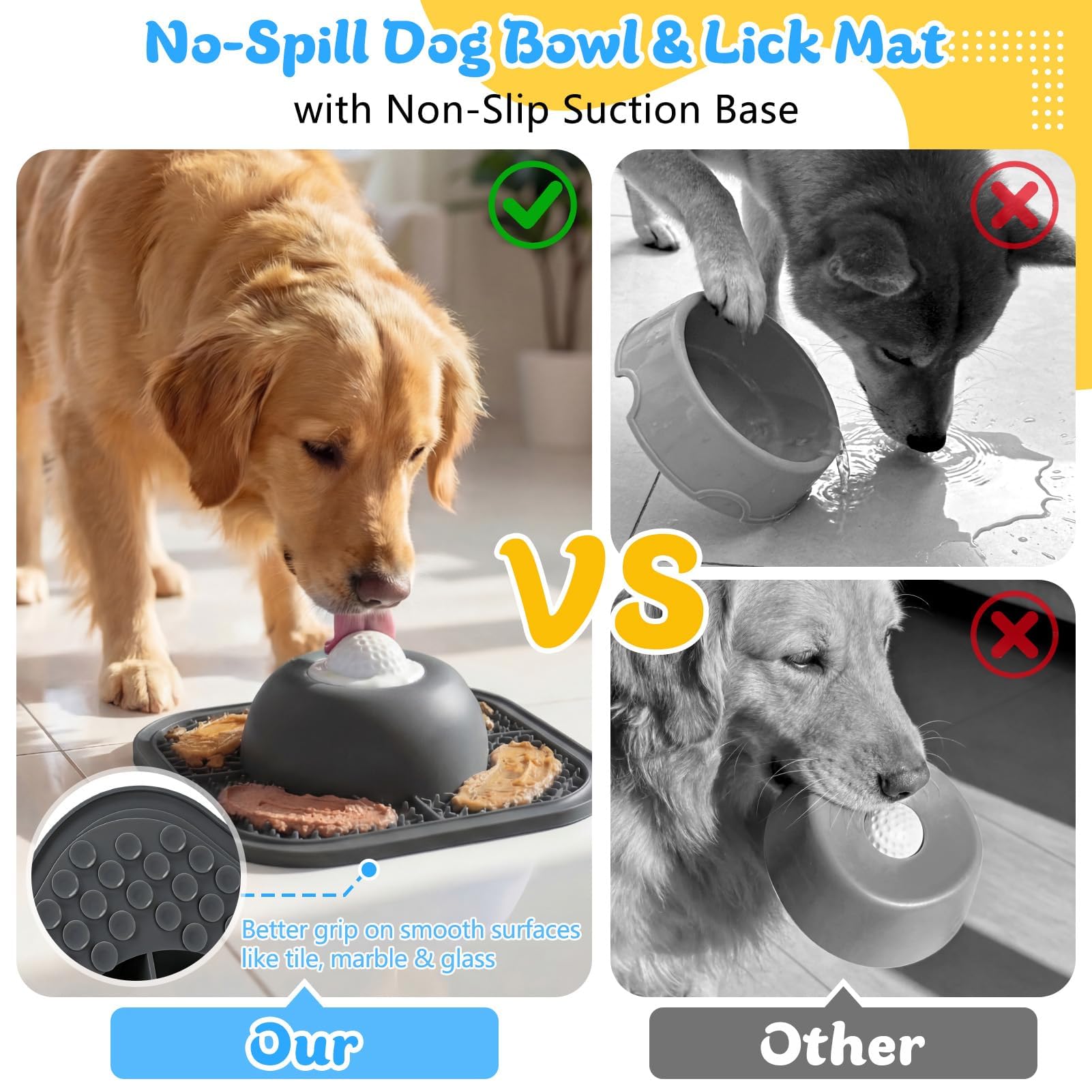 2 in 1 Slow Feeder Bowls & Lick Mat