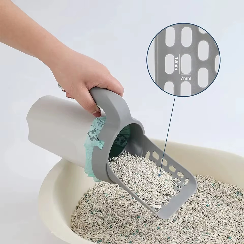 Top Seller Eco-friendly Plastic Integrated Detachable Deep Shovel Holder Portable Cat Toilet Cleaning Litter Sifter Scoop